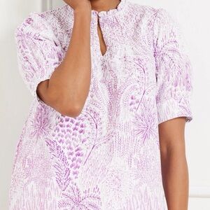 Talbots Lavender Patterned Blouse